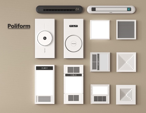 浴霸 集成浴霸 排风取暖器 风暖机 排气扇 浴霸出风口su模型