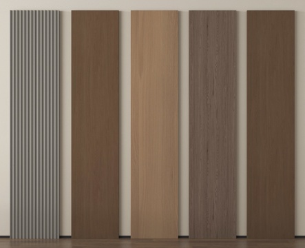 现代护墙板 格栅板 长城板 装饰板 木格栅 木饰面背景板su模型