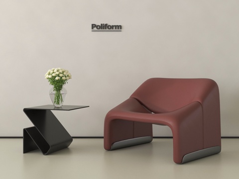 意式休闲椅 单椅 边几su模型