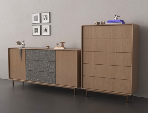 现代意式玄关柜 斗柜 五斗柜 边柜 装饰柜su模型