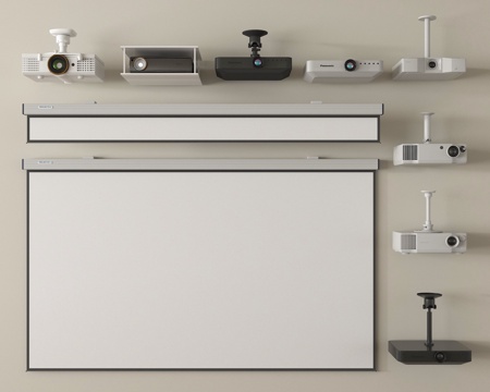 其他数码器材 投影仪 投影幕布 投影设备su模型