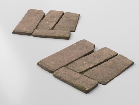  中式青石板 景观汀步 老石板 片石3d模型 