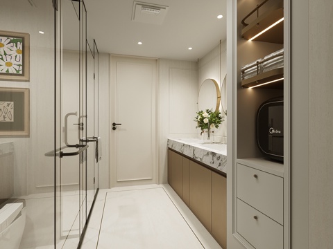  法式简欧轻奢卫生间3d模型 