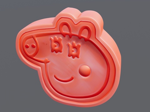 小猪佩奇头像印泥雕刻su模型