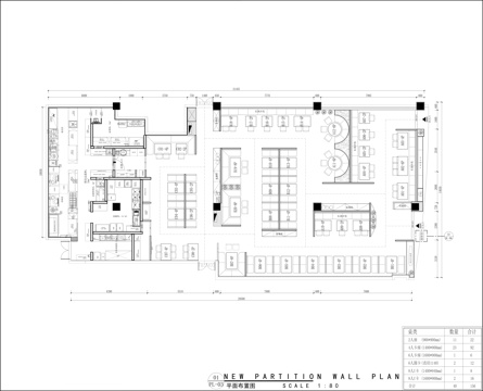 烤鱼店平面施工图cad施工图