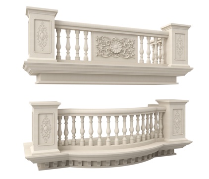 欧式围栏护栏 阳台护栏 栏杆su模型