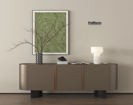 现代轻奢玄关柜 边柜 摆件 装饰画 装饰柜su模型