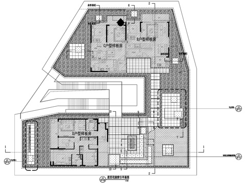 屋顶花园展示区景观全套CAD施工图cad施工图