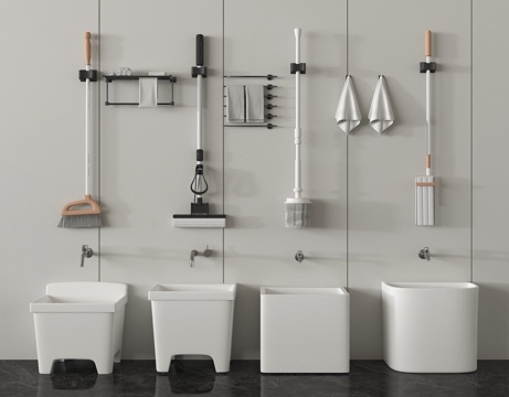 拖把池 拖布池 墩布池 拖把 卫浴小件su模型