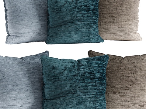  新中式布艺抱枕3d模型 