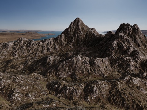  现代山峰 山脉 山峦 山谷 高山3d模型 