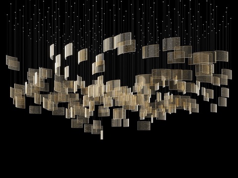  现代轻奢玻璃装饰吊灯3d模型 