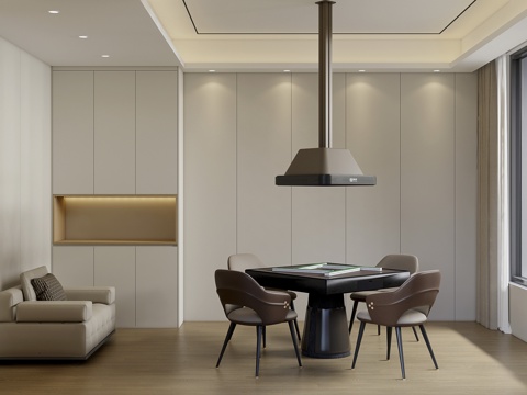 家装棋牌室su模型