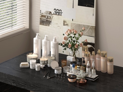 现代化妆品 护肤品 香水 美妆 洗浴用品su模型