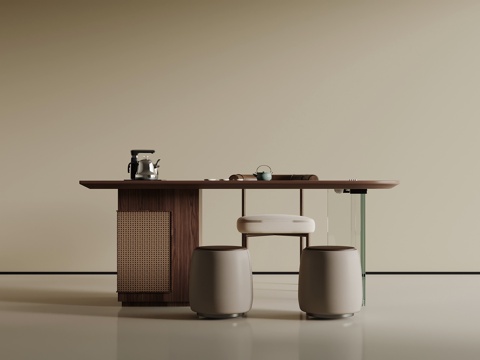 新中式小茶台su模型