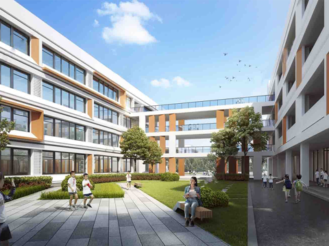 现代校园景观  校园建筑 教学楼建筑su模型