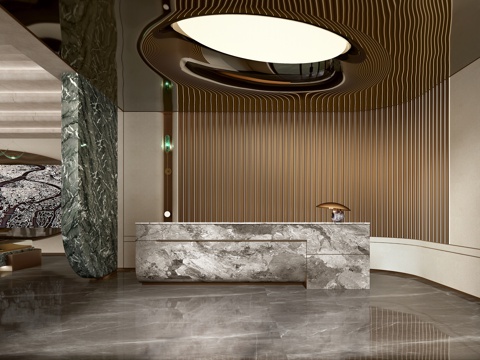  现代轻奢售楼处沙盘洽谈区3d模型 