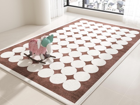 现代地毯 侘寂风地毯 中古风地毯 奶油风地毯 方形地毯 客厅su模型