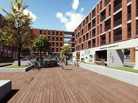 现代校园景观  校园建筑 教学楼建筑su模型