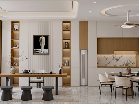 现代客餐厅su模型