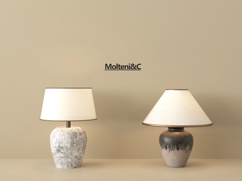 中古风台灯 陶罐台灯 陶罐su模型