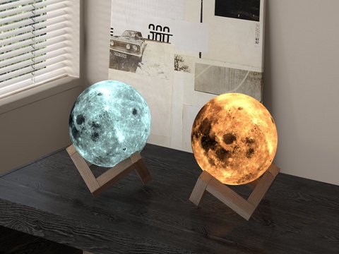  现代月球灯 装饰灯 落地灯3d模型 