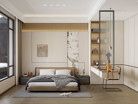 现代卧室su模型