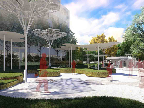 现代校园景观  校园建筑 教学楼建筑su模型