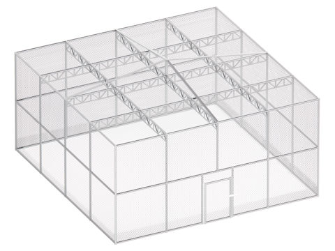 现代铁网 运动场地su模型