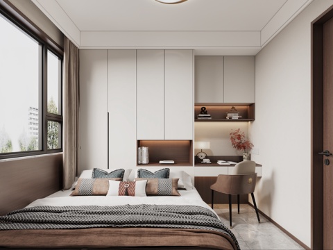  新中式榻榻米 中古风榻榻米 榻榻米卧室 榻榻米书桌 榻榻米书3d模型 