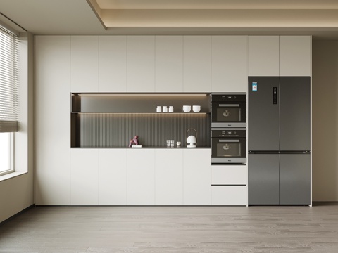 现代意式酒柜 餐边柜su模型