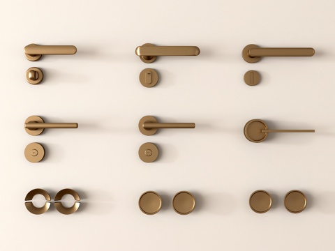 法式门把手 拉手 金属把手su模型