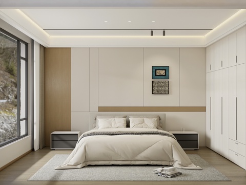 现代卧室su模型