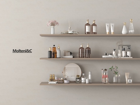  现代化妆品 护肤品 香水 镜子 洗浴用品3d模型 