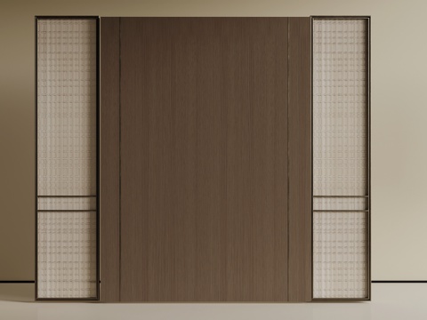 现代背景墙su模型