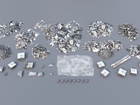  建筑材料堆3d模型 