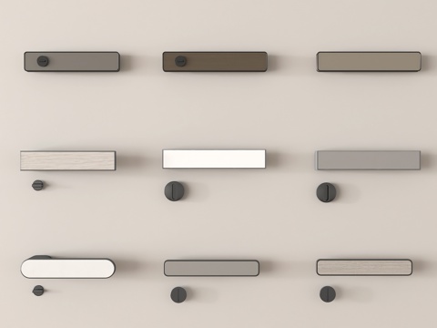 现代极简门把手 房门把手 门拉手su模型