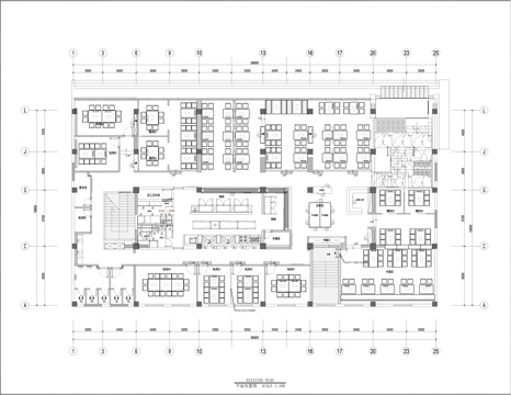 烧烤店平面施工图cad施工图
