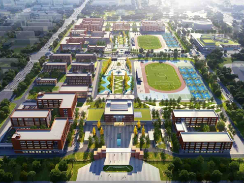 现代校园景观  校园建筑 教学楼建筑su模型