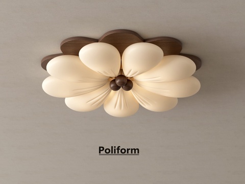 中古风吸顶灯 客厅吸顶灯 花朵吸顶灯su模型