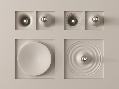 现代石膏灯 极简石膏灯 筒灯射灯su模型
