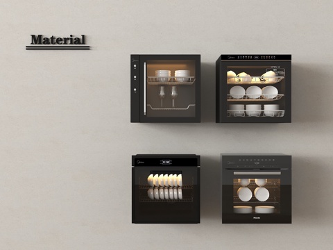 现代消毒柜 碗筷柜 消毒柜su模型