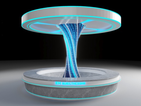 异形柱子 圆形柱子 装饰柱子 科技柱子 圆形岛台 展厅岛台su模型