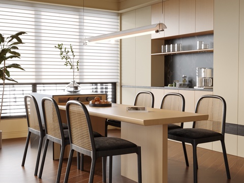  现代餐厅3d模型 