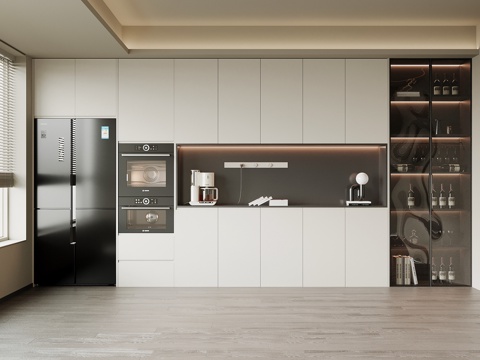 现代意式酒柜 餐边柜su模型