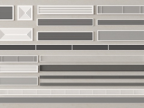 现代空调出风口 排风口su模型