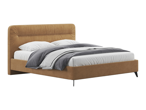  现代简约双人床 双人床 简约床  抱枕  床垫3d模型 