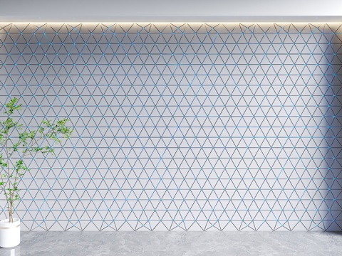 现代背景墙 科技背景墙 六边形背景墙 前台背景墙 多边形背景su模型