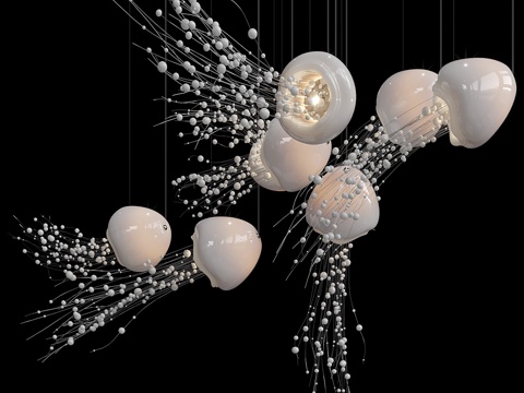  现代水母装饰吊灯3d模型 