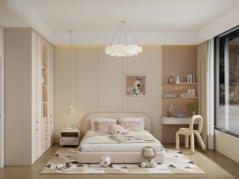 现代女孩房su模型